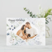 アークティック ウィンター ボタニカル フォト での楽しいホリデーシーズン シーズンカード (スタンド正面)