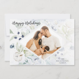 アークティック ウィンター ボタニカル フォト での楽しいホリデーシーズン シーズンカード