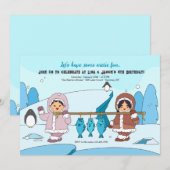 アークティック・ファン バースデーパーティー招待状 招待状 (正面/裏面)