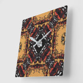 アークラシックストーンゴールデンブラウンズ旧世界パターン スクエア壁時計 (傾斜)