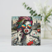 アーグランジト |フラクチャされた女性抽象芸術 (スタンド正面)