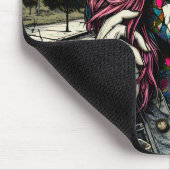 アーグランジト |フラクチャされた女性抽象芸術 マウスパッド (コーナー)