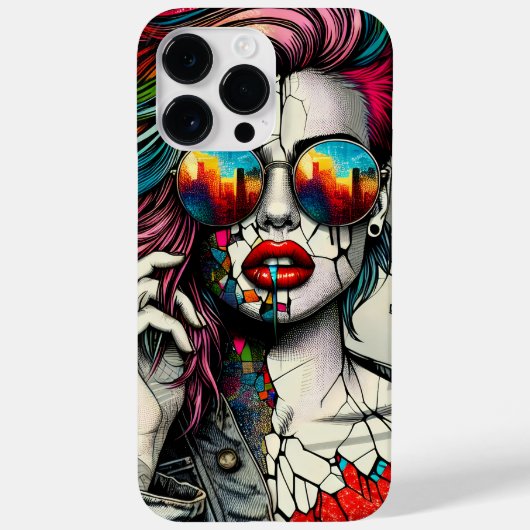 アーグランジト |フラクチャされた女性抽象芸術 Case-Mate iPhoneケース (裏面)