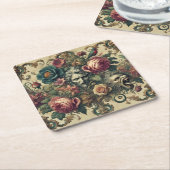 アーケインアトリエ – ゴシック様式バロック装飾用クッション スクエアペーパーコースター (アングル)