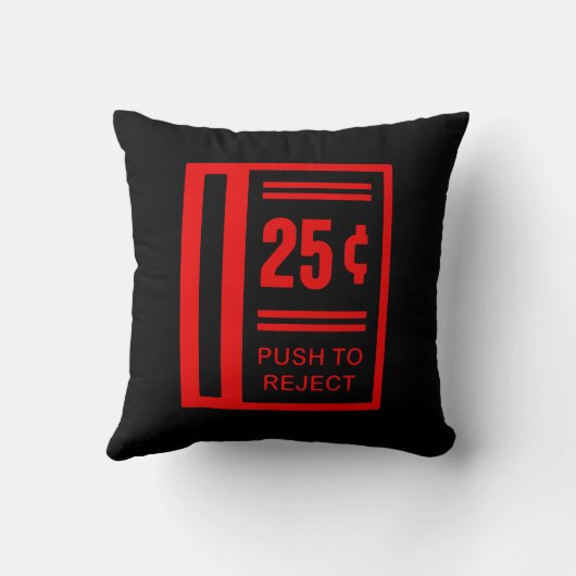 アーケードのビデオゲームを遊ぶために硬貨を挿入して下さい クッション (裏面)