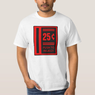 アーケードのビデオゲームを遊ぶために硬貨を挿入して下さい Tシャツ
