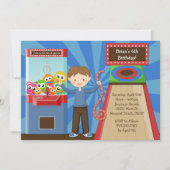 アーケードの誕生日のパーティの招待状 招待状 (正面)