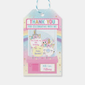 アーケードガール誕生日かわいいピンクのクローマシンの好意 ギフトタグ (裏面)