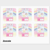 アーケードガール誕生日かわいいピンクのクローマシン スクエアシール (シート)