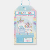 アーケードガール誕生日かわいいブルークローマシンの好意 ギフトタグ (正面)