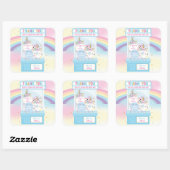 アーケードガール誕生日かわいいブルークローマシン スクエアシール (シート)