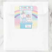 アーケードガール誕生日かわいいブルークローマシン スクエアシール (バッグ)