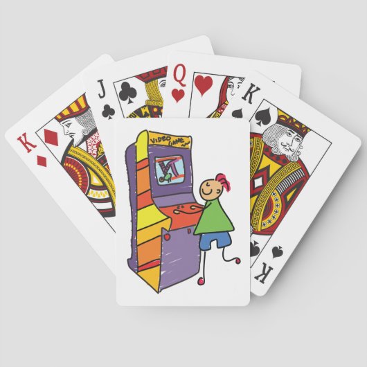 アーケードゲーマースティックフィギュアおもしろいヴィンテージビデオゲーム トランプ (裏面)