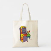 アーケードゲーマースティックフィギュアおもしろいヴィンテージビデオゲーム トートバッグ (裏面)