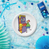 アーケードゲーマースティックフィギュアおもしろいヴィンテージビデオゲーム ペーパープレート (パーティー)