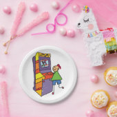 アーケードゲーマースティックフィギュアおもしろいヴィンテージビデオゲーム ペーパープレート (パーティー)