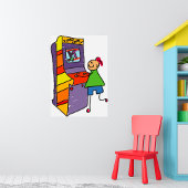 アーケードゲーマースティックフィギュアおもしろいヴィンテージビデオゲーム ポスター