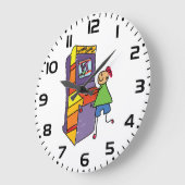 アーケードゲーマースティックフィギュアおもしろいヴィンテージビデオゲーム ラージ壁時計 (傾斜)