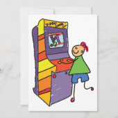 アーケードゲーマースティックフィギュアおもしろいヴィンテージビデオゲーム 招待状 (正面)