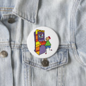 アーケードゲーマースティックフィギュアおもしろいヴィンテージビデオゲーム 缶バッジ (インサイチュ)