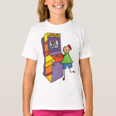 アーケードゲーマースティックフィギュアおもしろいヴィンテージビデオゲーム Tシャツ (正面)