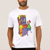 アーケードゲーマースティックフィギュアおもしろいヴィンテージビデオゲーム Tシャツ (正面)