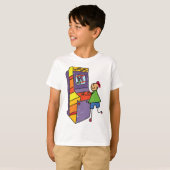 アーケードゲーマースティックフィギュアおもしろいヴィンテージビデオゲーム Tシャツ (正面フル)
