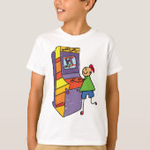 アーケードゲーマースティックフィギュアおもしろいヴィンテージビデオゲーム Tシャツ (正面)