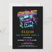 アーケードゲーマーモダンボーイズバースデーパーティー 招待状 (正面)