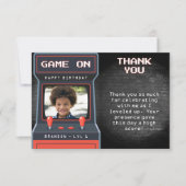 アーケードゲームの写真レンガ壁レトロ サンキューカード (正面)