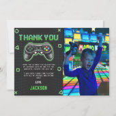 アーケードゲームの子供の誕生日写真ありがとうカード サンキューカード (正面)