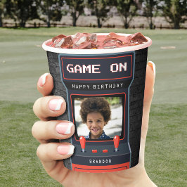 アーケードゲームフォトブリックウォールレトロ 紙コップ