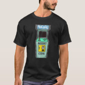 アーケードゲームレトロゲーマーインサートコイン Tシャツ (正面)