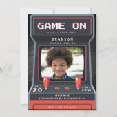 アーケードゲーム写真10th誕生日パーティー 招待状 (正面)