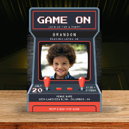 アーケードゲーム写真10th誕生日パーティー 招待状