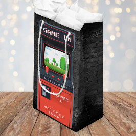 アーケードゲーム機レトロレンガ誕生日パーティー スモールペーパーバッグ