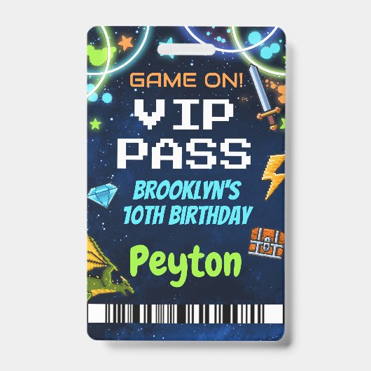 アーケードゲーム 誕生日 VIP パス ランヤード バッジ (正面)
