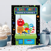 アーケードバースデーパーティービデオゲームボーイ 招待状