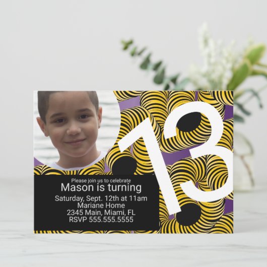 アーケードバースデーパーティーメイズゲーマーフォト招待状 招待状 (スタンド正面)