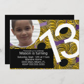 アーケードバースデーパーティーメイズゲーマーフォト招待状 招待状 (正面/裏面)