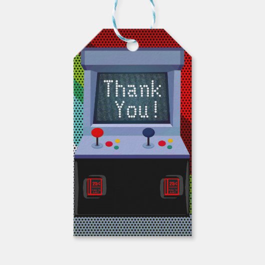 アーケードビデオゲームの誕生日パーティーのお返し ギフトタグ (正面)
