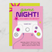 アーケードビデオゲームの誕生日パーティー招待状 招待状 (正面/裏面)