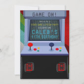 アーケードビデオゲームの誕生日パーティー 招待状 (正面)