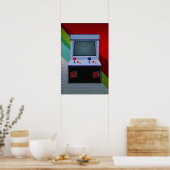 アーケードビデオゲームカラフルジョイスティッククールウォールアート ポスター (キッチン)