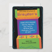 アーケードビデオゲームゲーマーバースデーパーティーの招待 招待状 (正面)