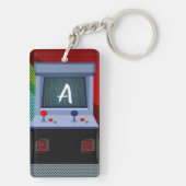 アーケードビデオゲームジョイスティックパーソナライズされた名 キーホルダー (裏面)