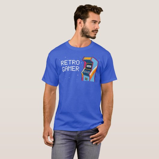 アーケードビデオゲームマシーン 楽しい レトロゲーム ギフト Tシャツ (正面フル)