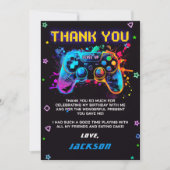 アーケードビデオゲームレベルアップ誕生日 サンキューカード (正面)