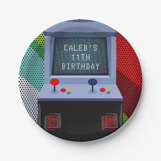 アーケードビデオゲーム誕生日パーティー ペーパープレート (正面)