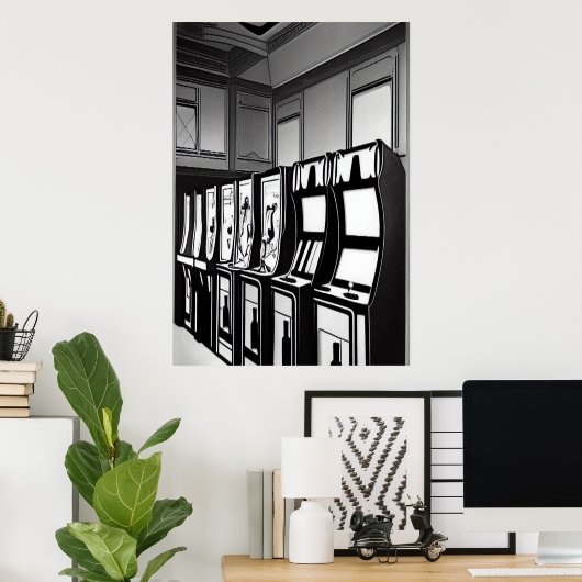 アーケードホール | AIアートポスター ポスター (ホームオフィス)